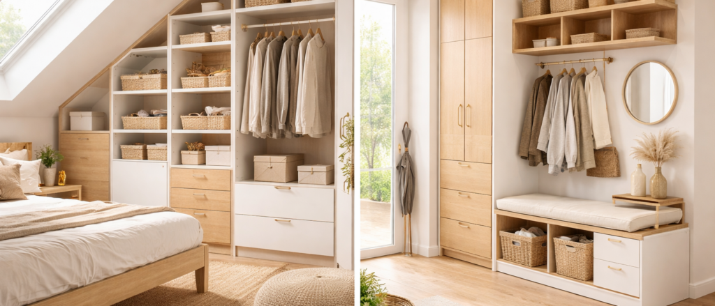 meubles sur mesure dans une chambre